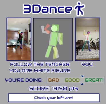 An image of the 3Dance interface