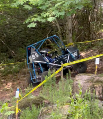Fig. 4. Car and driver fighting through the hill climb course.