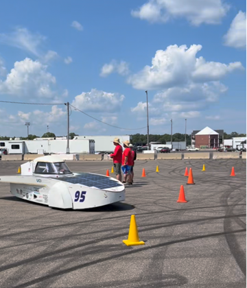Fig. 2. UCI Solar Car being evaluated in the figure eight test.
