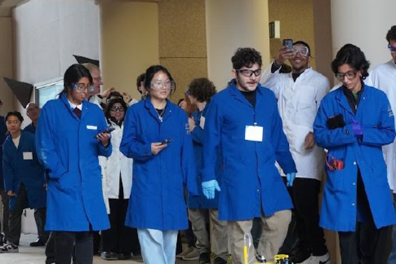 UCI ChemE Car with their project at competition