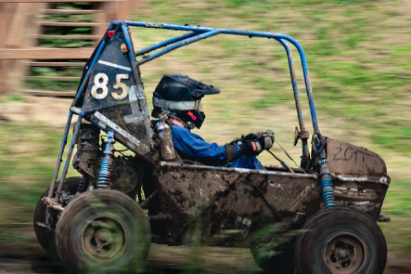 Action shot of Anteater Baja Racing at Competition