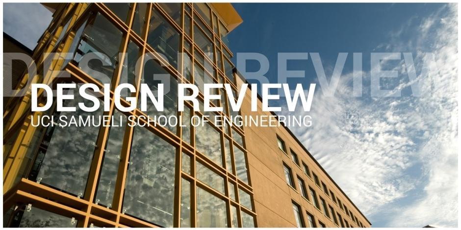 View of Engineering Hall with header "Design Review"
