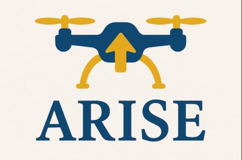Logo showing a quadcopter with two propellers and an arrow pointing up