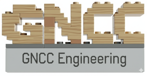 GNCC Engineering project logo showing wood textured GNCC letters above a gray base.