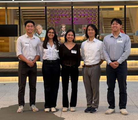 Members of Team Glidewell,  From left to right: Daryl Vu, Khushi Dave, Alyssa Bongolan, Junho Choi, Nathan Yi-Han Cheng