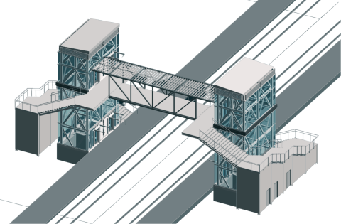 Transit Station Pedestrian Overcrossing Structural and Architectural Model