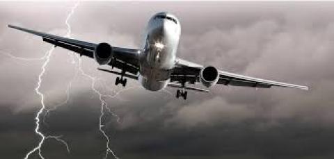 plane getting struck by lightning