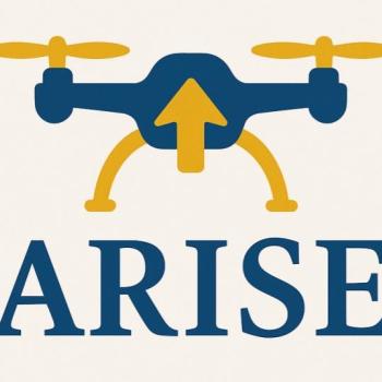 Logo showing a quadcopter with two propellers and an arrow pointing up