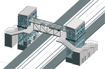 Transit Station Pedestrian Overcrossing Structural and Architectural Model