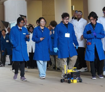 UCI ChemE Car with their project at competition