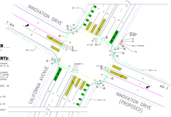 Zoomed-In Image of the Proposed Traffic Signal Improvement at California Ave/Innovation Dr 